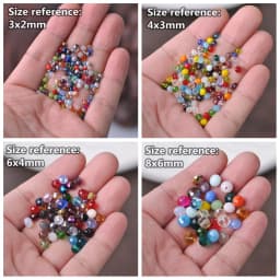 Solid Color 3x2mm 4x3mm 6x4mm 8x6mm 10x7mm 12x8mm Rondelle Faceted Czech Crystal Glass Loose Spacer Beads for Jewelry Making DIY
