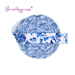 BRISTLEGRASS 2 Yard 5/8" 15mm Fox Dog Cat Rose Flower Floral Print FOE Fold Over Elastic Spandex Band Hair Tie Dress Sewing Trim