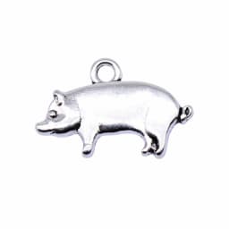 WYSIWYG 10pcs 19x12mm Antique Silver Color Pig Charms Pendant For Jewelry Making DIY Jewelry Findings