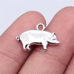 WYSIWYG 10pcs 19x12mm Antique Silver Color Pig Charms Pendant For Jewelry Making DIY Jewelry Findings