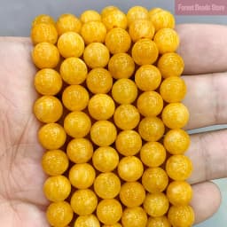 Smooth Yellow Chalcedony Natural Stone Round Beads for Jewelry Making Diy Bracelet Necklace Ear Studs 15" Strand 6 8 10 12MM