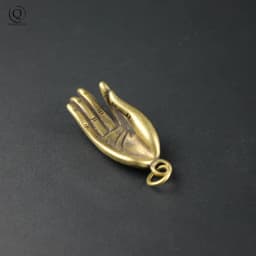 Vintage Pure Copper Blessing Hand Pendants for Necklace Keychains Brass Buddha Hands Key Chains Hanging Trinket Lucky Keyrings