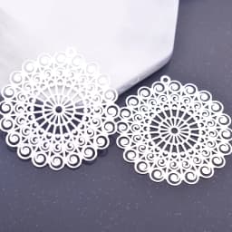 6pcs 42*44mm Rose gold Color Big Flower Charms Silver plated Earring Brass Pendant Jewelry DIY Earring