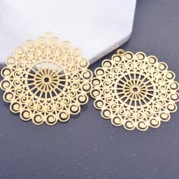 6pcs 42*44mm Rose gold Color Big Flower Charms Silver plated Earring Brass Pendant Jewelry DIY Earring