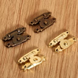 10Pcs Mini Jewelry Gift Wine Box Wooden Case Hasp Lock Drawer Latches Decorative Brass Suitcases Hasp Latch Hook with Nails