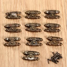 10Pcs Mini Jewelry Gift Wine Box Wooden Case Hasp Lock Drawer Latches Decorative Brass Suitcases Hasp Latch Hook with Nails