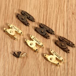10Pcs Mini Jewelry Gift Wine Box Wooden Case Hasp Lock Drawer Latches Decorative Brass Suitcases Hasp Latch Hook with Nails