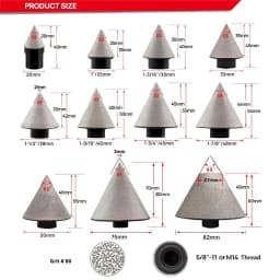 DT-DIATOOL Diamond Chamfer Milling Bits Chamfer Crown for Tile Ceramic Porcelain Beveling Hole Saw Milling Diamond Chamfer Bit