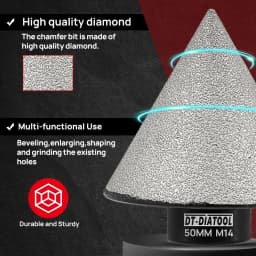 DT-DIATOOL Diamond Chamfer Milling Bits Chamfer Crown for Tile Ceramic Porcelain Beveling Hole Saw Milling Diamond Chamfer Bit