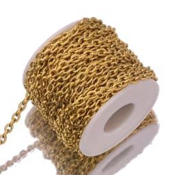 1 Meter Gold Width 5mm Stainless Steel Twist O-chain Bulk Textured Chunky Chains for Punk Rock Jewelry Making Wholesale