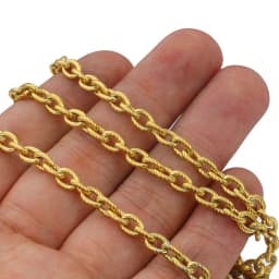 1 Meter Gold Width 5mm Stainless Steel Twist O-chain Bulk Textured Chunky Chains for Punk Rock Jewelry Making Wholesale