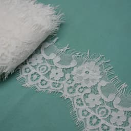 8.5CM width high quality eyelash lace trim white lace wedding veil bridal shawl 3meter