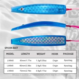 Hunthouse 6pcs/lot Fishing Spoon Lure Trolling Movement Lure 45mm/60mm Teaspoon Like Baits For Blue Saltwater Fish Tackle