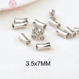 (3495)20PCS 5x8MM Hole 2.4MM 24K Gold Color Plated Brass Cylindrical Spacer Beads Bracelet Beads High Quality Jewelry Accessorie