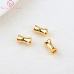 (3495)20PCS 5x8MM Hole 2.4MM 24K Gold Color Plated Brass Cylindrical Spacer Beads Bracelet Beads High Quality Jewelry Accessorie