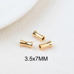 (3495)20PCS 5x8MM Hole 2.4MM 24K Gold Color Plated Brass Cylindrical Spacer Beads Bracelet Beads High Quality Jewelry Accessorie
