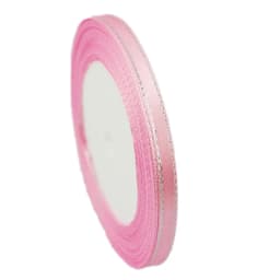 (25 Yards/Roll) 6mm Silver Edged Single Face Satin Ribbon Wholesale Gift Packing Christmas Decoration Manual DIY Ribbons Fabric
