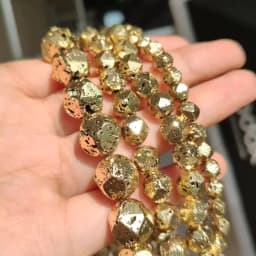 6/8/10/12mm Faceted Bronze Plated Volcanic Stone Bead Natural Lava Mineral Loose Beads for Jewerly Making DIY Bracelets 15inch