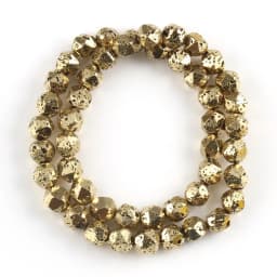 6/8/10/12mm Faceted Bronze Plated Volcanic Stone Bead Natural Lava Mineral Loose Beads for Jewerly Making DIY Bracelets 15inch