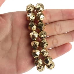 6/8/10/12mm Faceted Bronze Plated Volcanic Stone Bead Natural Lava Mineral Loose Beads for Jewerly Making DIY Bracelets 15inch