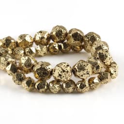 6/8/10/12mm Faceted Bronze Plated Volcanic Stone Bead Natural Lava Mineral Loose Beads for Jewerly Making DIY Bracelets 15inch