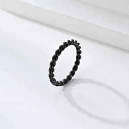 3mm thick Black Small Rose Gold Color Stainless Steel Twisted Women Men Rings Fashion Jewelry US size 7 8 9 10 11 12