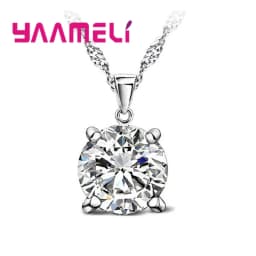 Cost Sale Nice 925 Sterling Silver Necklace Women Wedding Jewelry 6 Claw Cubic Zircon Pendant Engagement Accessories