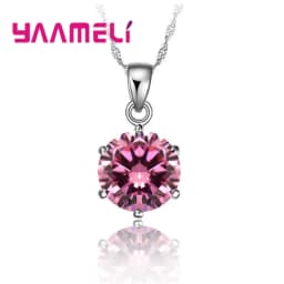 Cost Sale Nice 925 Sterling Silver Necklace Women Wedding Jewelry 6 Claw Cubic Zircon Pendant Engagement Accessories