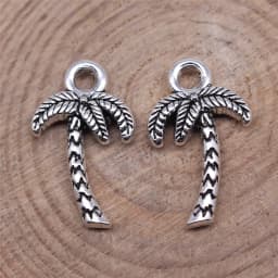 WYSIWYG 20pcs 17x10mm Antique Silver Color Coconut Tree Charms Pendant For Jewelry Making DIY Jewelry Findings