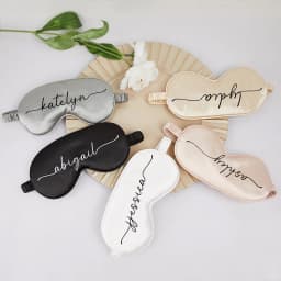Personalized Sleep Eye Mask with Gift Bag Bridesmaid Eye Mask for Mother's Day Birthday Wedding Favors Customized Monogram Name