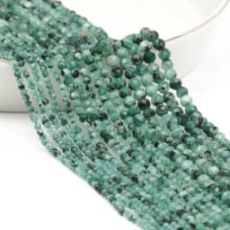 Natural Blue Sandstond 2/3/4mm Faceted Mineral Loose Beads for Jewelry Making DIY Christmas Gift Bracelets 15'' Tiny Stone