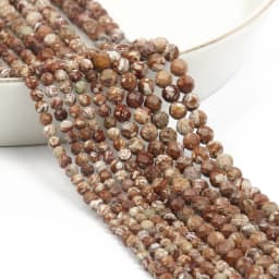 Natural Blue Sandstond 2/3/4mm Faceted Mineral Loose Beads for Jewelry Making DIY Christmas Gift Bracelets 15'' Tiny Stone