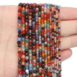 Natural Blue Sandstond 2/3/4mm Faceted Mineral Loose Beads for Jewelry Making DIY Christmas Gift Bracelets 15'' Tiny Stone