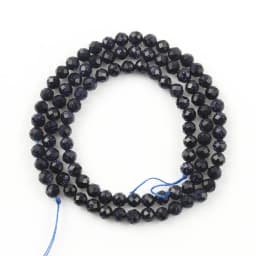 Natural Blue Sandstond 2/3/4mm Faceted Mineral Loose Beads for Jewelry Making DIY Christmas Gift Bracelets 15'' Tiny Stone