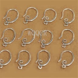 Wholesale 20PCS Fashion Jewelry Findings Genuine 925 Sterling Silver Earrings For Women Smooth Hook Ear For Design DIY