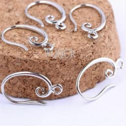 Wholesale 20PCS Fashion Jewelry Findings Genuine 925 Sterling Silver Earrings For Women Smooth Hook Ear For Design DIY