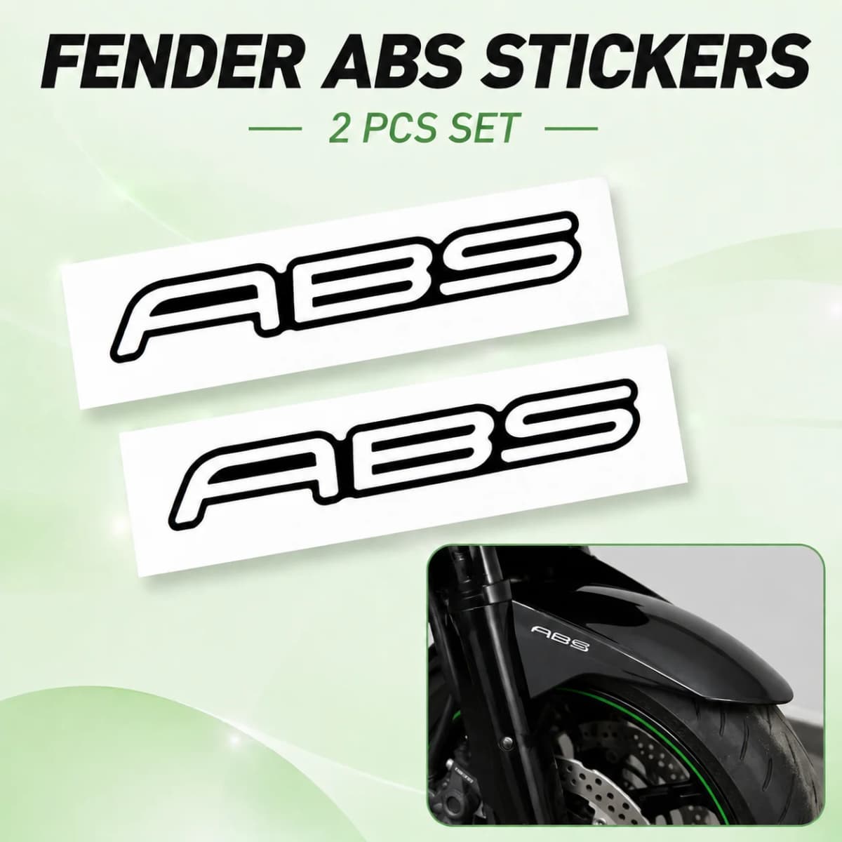 Motorcycle Fairing Front Fender ABS Stickers Decals Universal Fit For NINJA 300 400 Z650 ZZR1100 Z1000 H2 Z750 Z800 W800 Versys