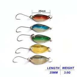 TOMA 10PCS Metal Spoon Baits Fishing Spinner Metal Lure Trout Spoon 2.5g 3.0g Wobbler Artificial Spoon Mini Fishing Bait