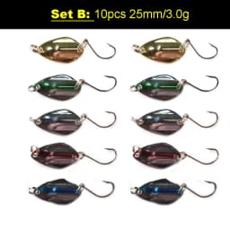 TOMA 10PCS Metal Spoon Baits Fishing Spinner Metal Lure Trout Spoon 2.5g 3.0g Wobbler Artificial Spoon Mini Fishing Bait