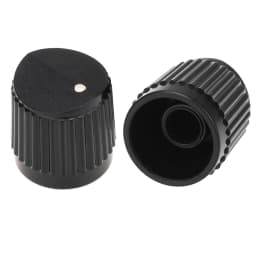 Musiclily Pro Universal Fitting Metric Size Plastic Bevel Top Knobs for Guitar or Bass Steinberger Style, Black ( Set of 2)