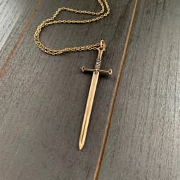 Sword Necklace Highlander Bronze Pendant charm Katana brass Fantasy jewelry Excalibur Blade Slay fashion men women gift Gothic