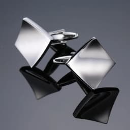 High quality hand polished laser metal Cufflinks Golden Silvery Black button Smooth textured cuffs French Cuff-links for men