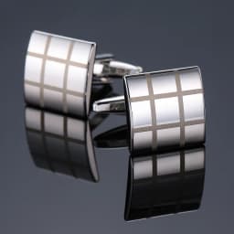 High quality hand polished laser metal Cufflinks Golden Silvery Black button Smooth textured cuffs French Cuff-links for men