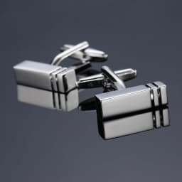High quality hand polished laser metal Cufflinks Golden Silvery Black button Smooth textured cuffs French Cuff-links for men
