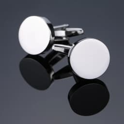 High quality hand polished laser metal Cufflinks Golden Silvery Black button Smooth textured cuffs French Cuff-links for men