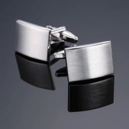 High quality hand polished laser metal Cufflinks Golden Silvery Black button Smooth textured cuffs French Cuff-links for men