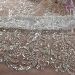 La Belleza 2021 fashion bridal lace,Heavy beading lace fabric,Hight patterns wedding dress lace fabric 51'' width 1 yard