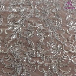 La Belleza 2021 fashion bridal lace,Heavy beading lace fabric,Hight patterns wedding dress lace fabric 51'' width 1 yard