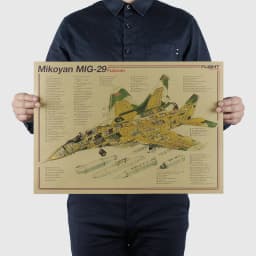 Aircraft Structural Design Drawing Vintage Poster Retro Wall Art Room Decor Painting Stickers Kraft Paper Posters Wall Sticker