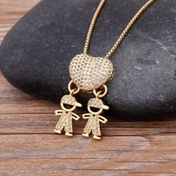 Nidin New 12 Styles Copper Zircon Love Necklaces Women Necklaces & Pendants Chain Jewelry Charm Mother's Day Gift